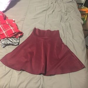 Maroon mini skirt